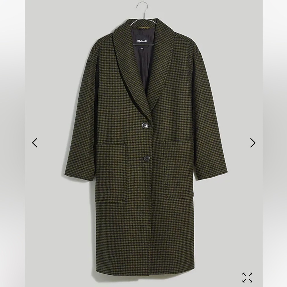 Madewell Carlton Coat in Houndstooth in XS